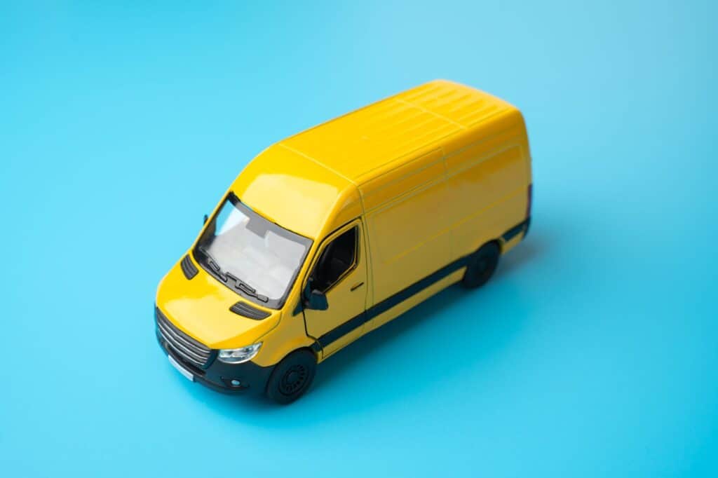 A toy van in the concept of Man And Van services